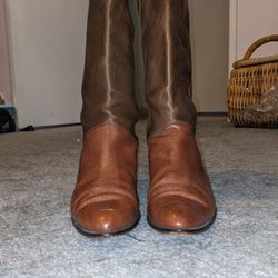 Women's Bertie Brown Leather Cowboy Boots - Size 6 1/2 US 