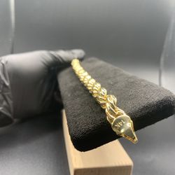 14K Stamped Rope Cuban Bracelet 9IN 10MM 