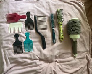 Hair brushes combs picks