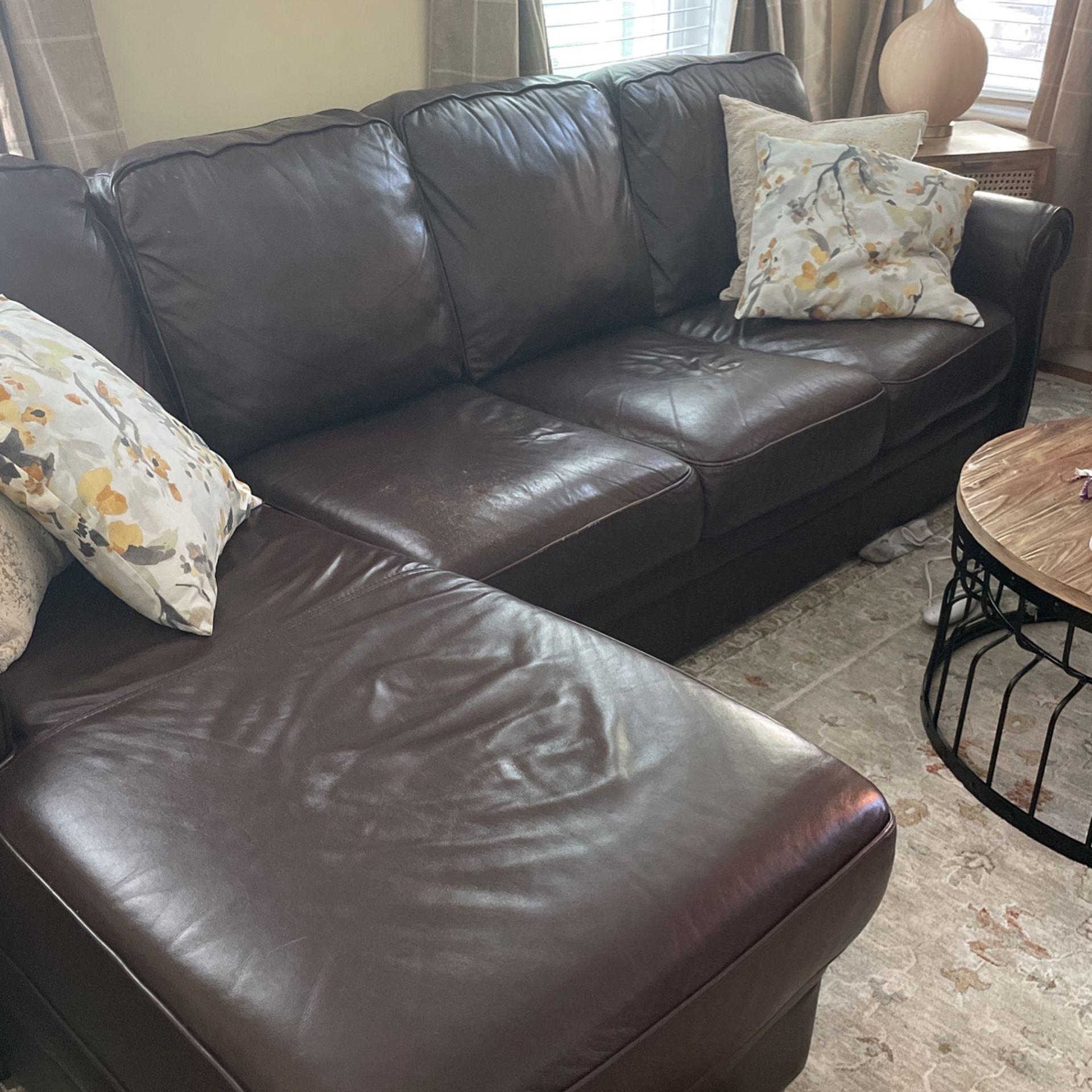 Brown Leather Sectional Sofa