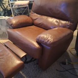 Coffee colored leather recliner