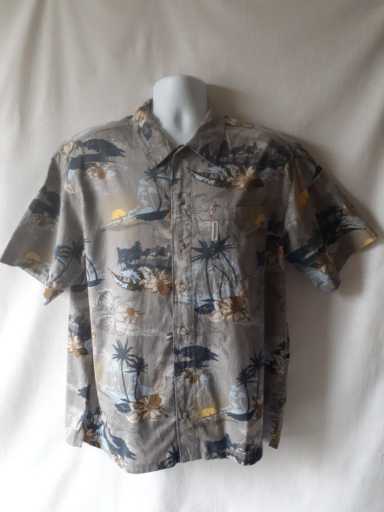 Columbia men's multicolored Hawaiian short sleeve button-down shirt size M 
