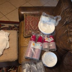 Cutlery, Plastic Cupa, Paper Plates And Bowls. Brand New 