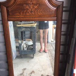Dresser Or Wall Wood Border Mirror 