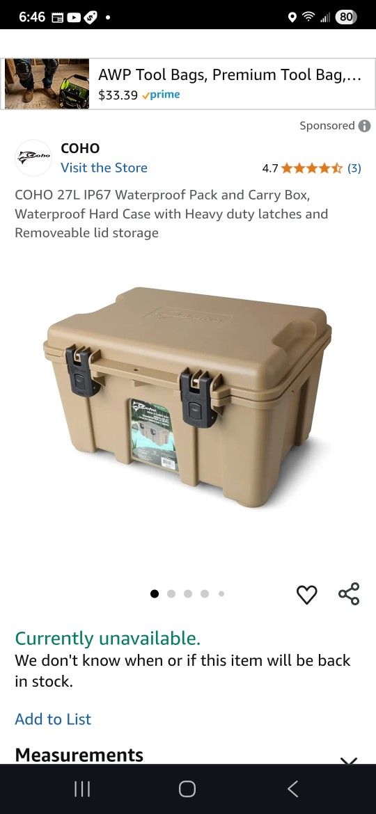 Carry Box, Waterproof Hard Case with Heavy duty latches and Removeable lid storage