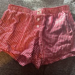 Red and white hollister shorts xs