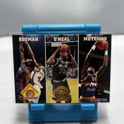 SkyBox 1993-94 NBA Hoops Rodman O'Neal Mutombo League Leaders Rebounds #284
