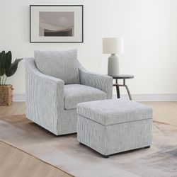 Accent Swivel Chair With Ottoman