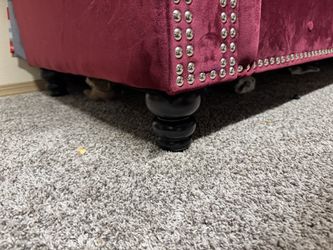 Velvet Studded Sectional Sofa