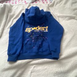 Sp5der Hoodie Blue Here's The Slime