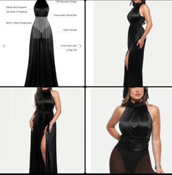 Popilush Women's Draped High Neck Sculpting  Maxi Dress