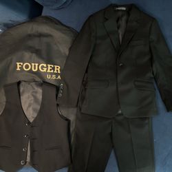 Boys Black Size 6 Fouger Three Piece Suit 