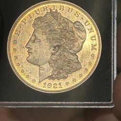 Really nice 1921 silver Morgan with a golden tone