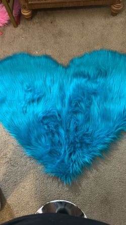 blue heart rug