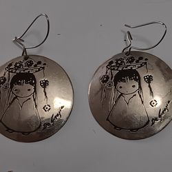 Native American Silver Earrings signed by Ettore "Ted" DeGrazia
