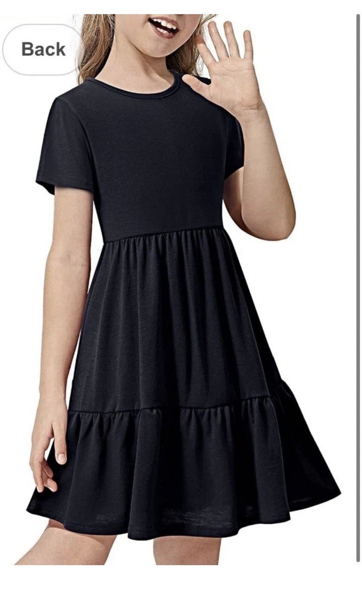 New Kilottor Girl's Loose Fit Casual Tiered Midi Dress 4-14 Years KC103