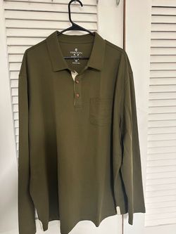 Mens Long Sleeve Polo Shirt. Size 3XL