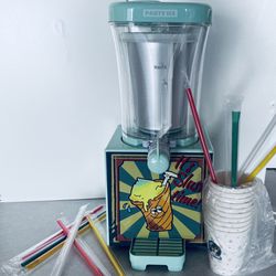 Slushie Machine for Home with 10 Cups & Spoon straws, Slushie Frozen Drink Maker