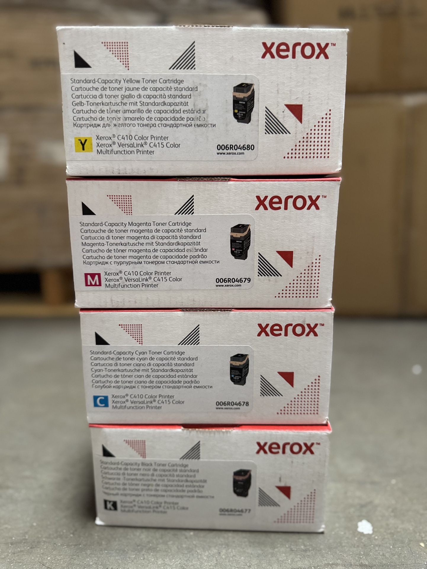 Genuine Xerox 4-Pack C410 Color Printer Or VeraLink C415 Color Ink Yellow, Black, Blue, magenta