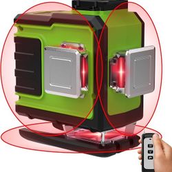 Laser Level, MAITHEUO 3x360° High Visibility Red Cross Line Self-leveling Laser Level, Laser Level Line Tool for Outdoor/Indoor, Picture Hanging, with