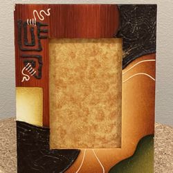 HANDMADE & PAINTED (8.75"H x 6.75"W) WOOD DESKTOP FRAME - firm price