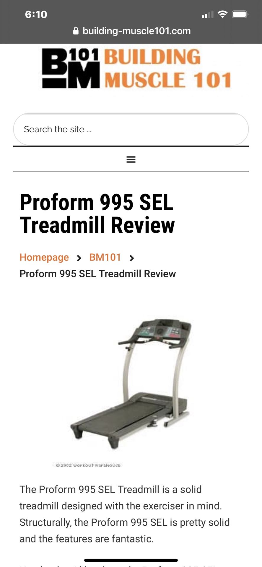 Treadmill Proform 995 Sel