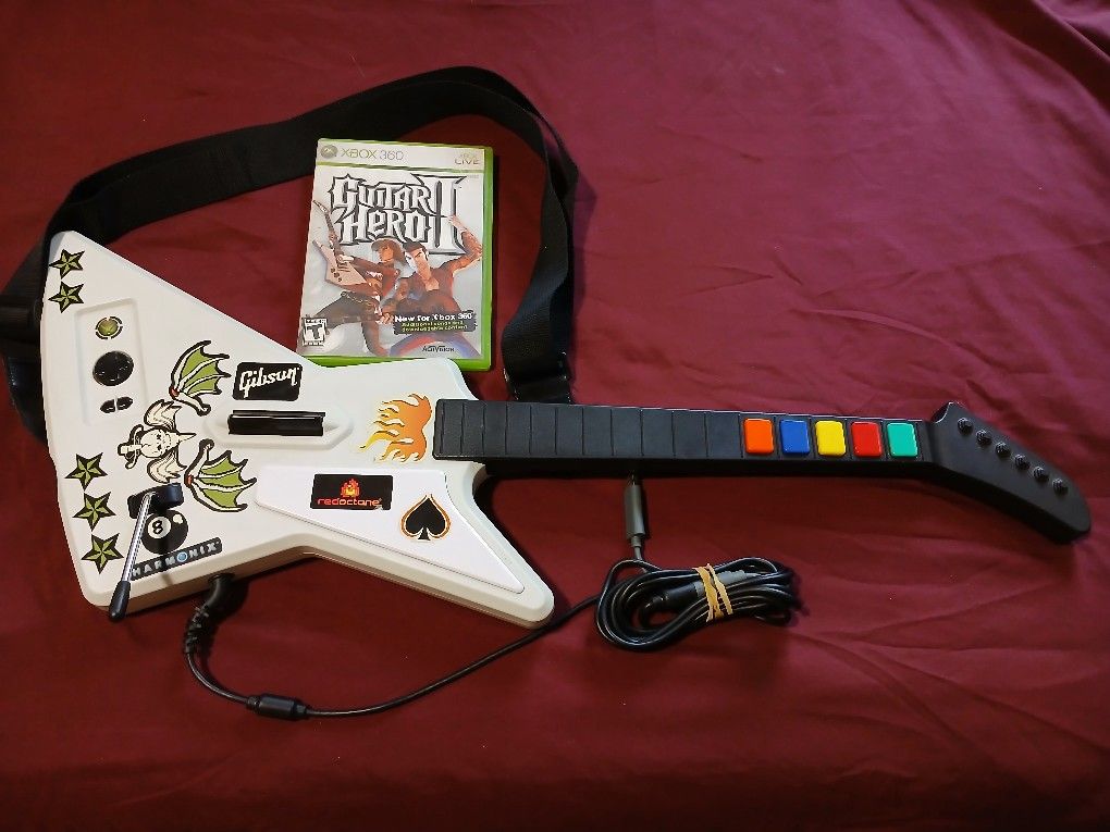 Guitar Hero Guitar For Xbox 360 With Game. Works