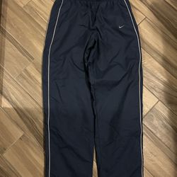VTG Y2K 2000’S NIKE NAVY BLUE MESH WINDBREAKER TRACK PANTS SIZE MEDIUM