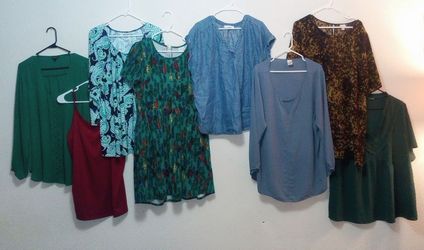 Women's 2X blouses and dresses lot of 8