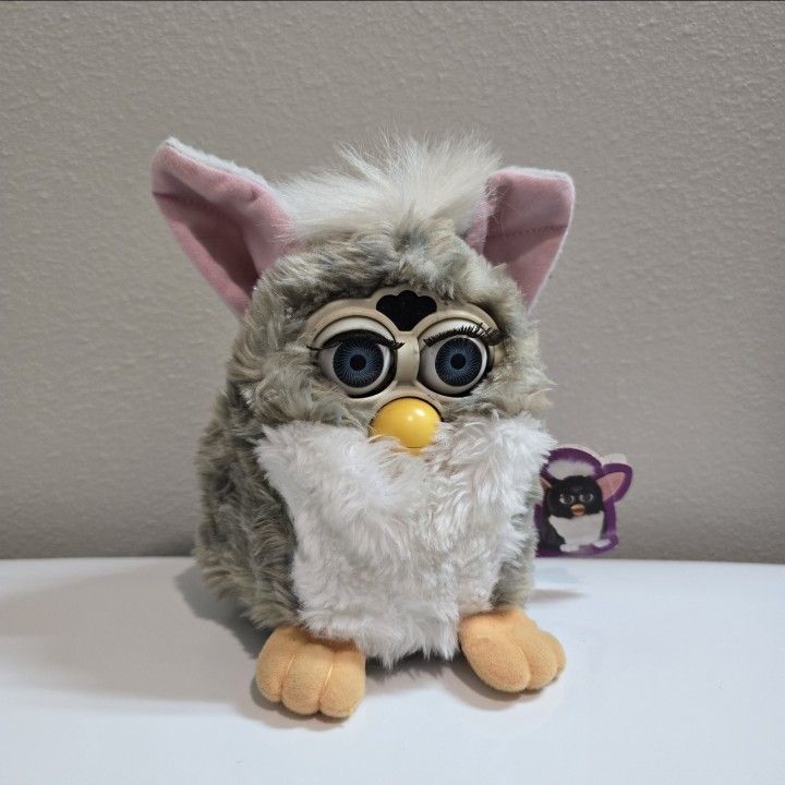 Vintage FURBY Tiger Electronic Furby Pink White Gray Stripe 70-800 FOR PARTS