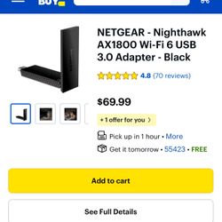Nighthawk Wi Fi Adapter, USB. 
