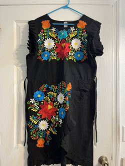 Embroidered Black Dress 