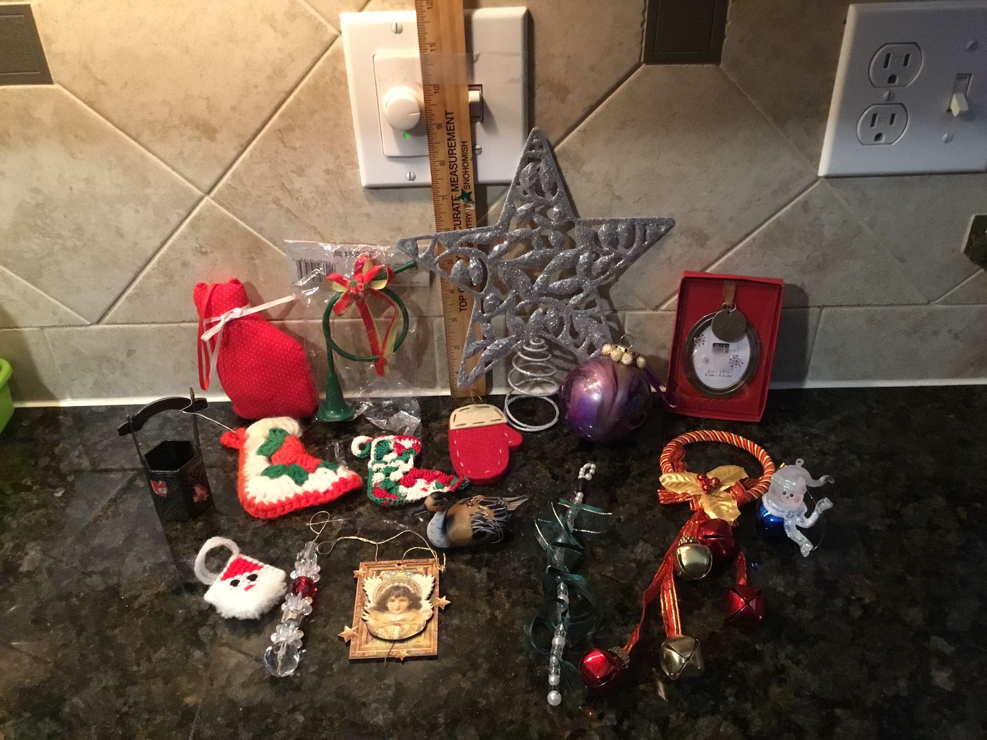 Miscellaneous Christmas Ornaments and Tree Topper Bundle