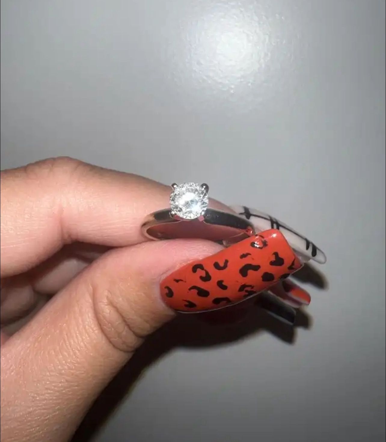 0.5 CT engagement ring 10k white gold size 7