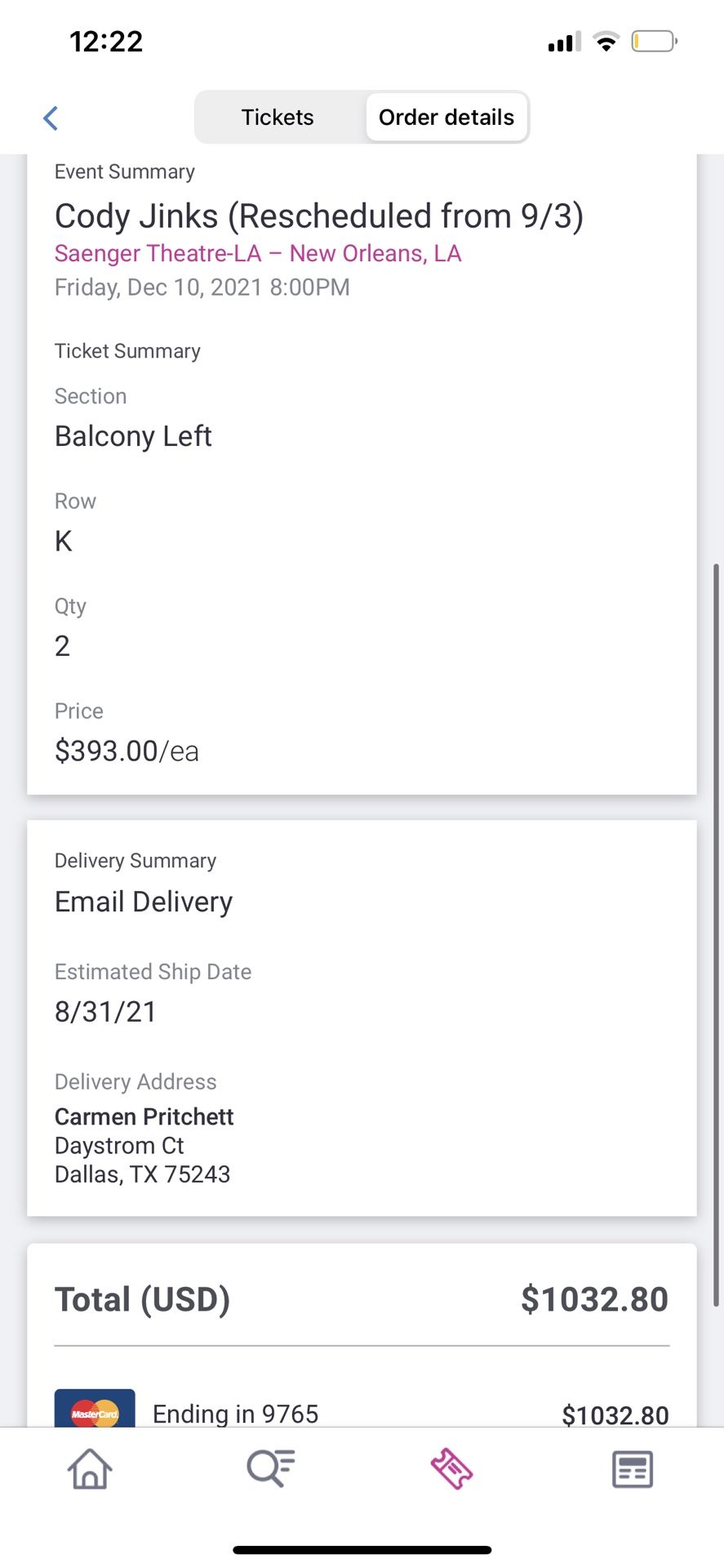 Cody Jinks Tickets  NOLA