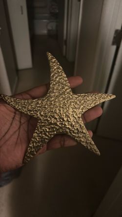 Vintage brass starfish wall decor
