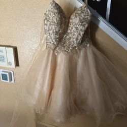 Gold Formal Short Dress