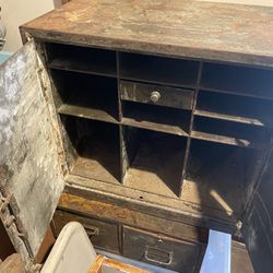 Vintage Industrial Metal Cabinet And Filing Draws