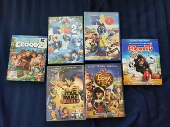 Kid's Cartoons DVDs- Croods- Rio- Book Of Life
