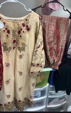 Girl M Size Fancy Dress 3 Pieces.