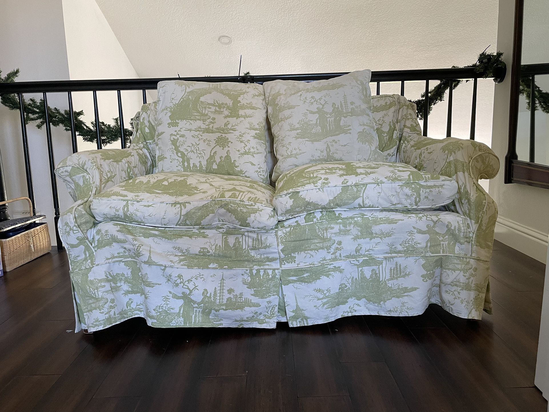 Custom Toile Love Seat By Shaw