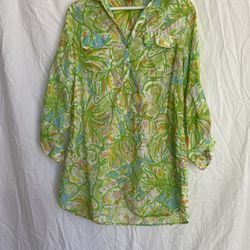 Lilly Pulitzer Elsa Top Silk Blouse Dress Size Small