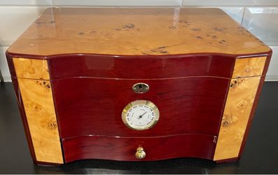 humidor Cigar Box Cuban Crafters Hygrometer Humidifier Hand Made Large