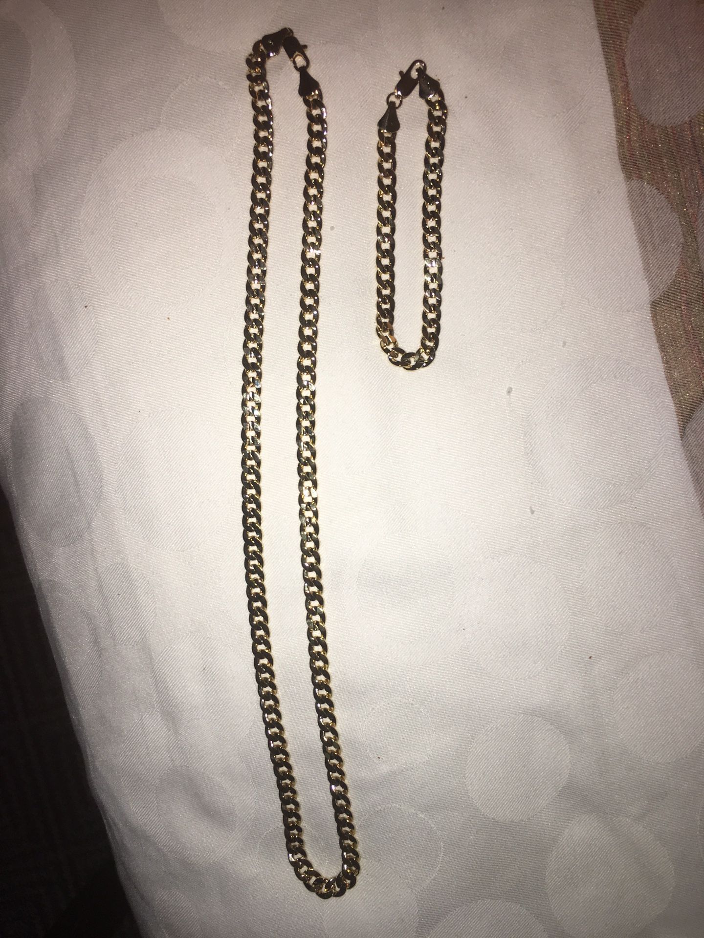 14K gold necklace and bracelet set