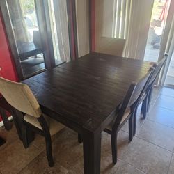 6-Seater Mahogany Dining Table with Bench – Great Shape!