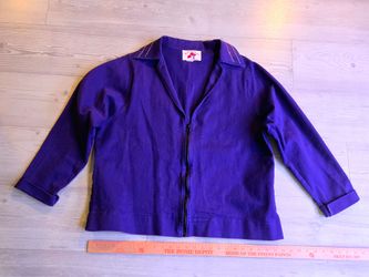 Purple Zip-Up Jacket with Embellished Collar