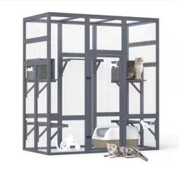 Large Catio Cat Enclosure Playpen, Sun Panel Roof