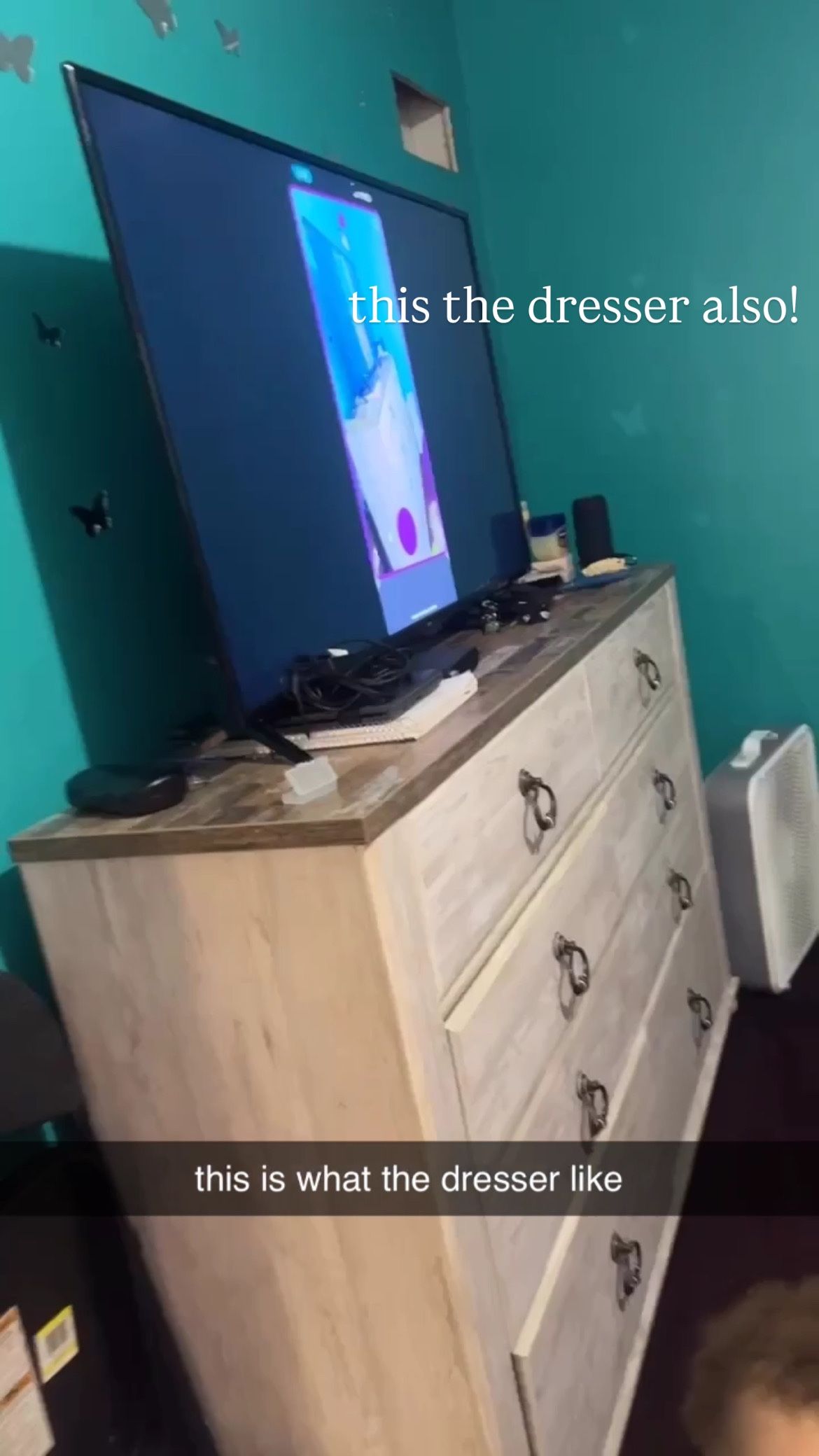 bed frame and dresser