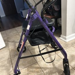 Rollator + Foldable Walker With 2 Wheels + Walking Cane ( Your Choice ) New