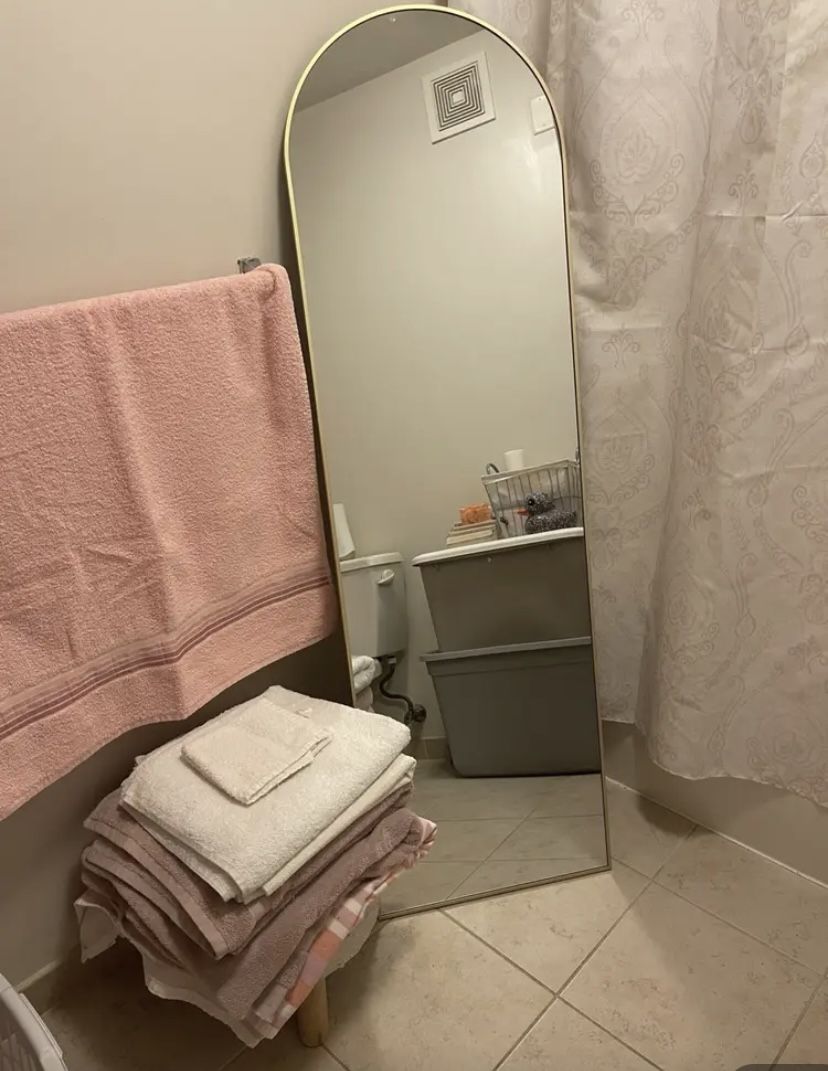 58×19 In Arched Floor Standing Mirror, Full Length Mirror, Full Body Mirror With Stand For Bedroom, Hanging Mounted Mirror For Living Room Cloakroom,